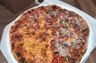 Always half cheese for the picky 5yr old