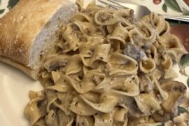 Just a home cooked beef stroganoff with mushrooms I made for dinner last night!