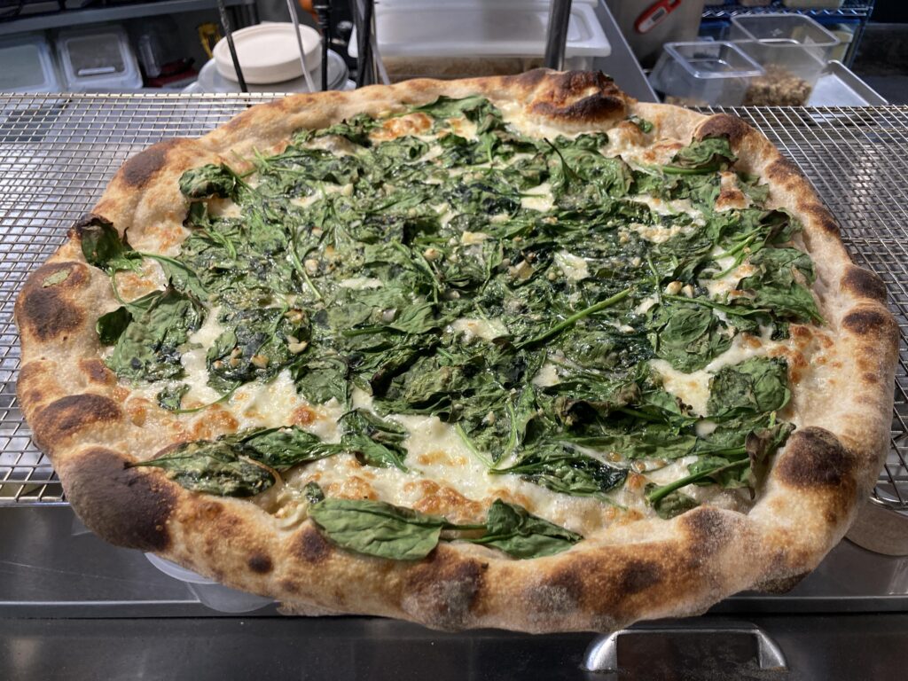 Spinach and garlic from work