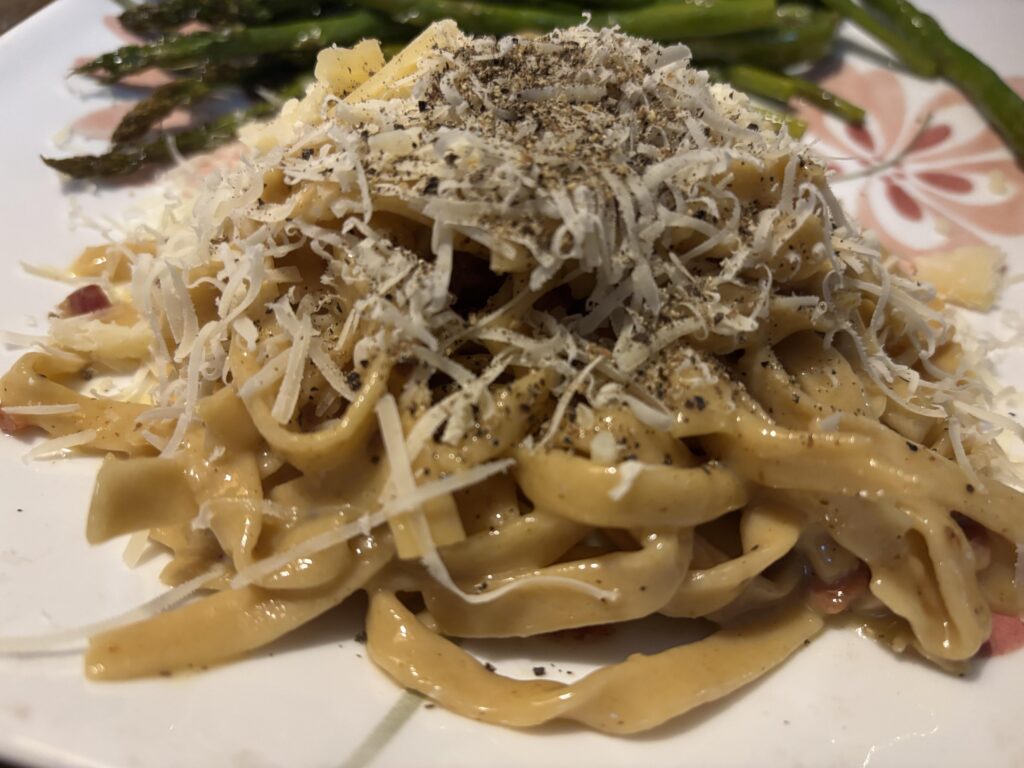 Carbonara I made for my wife and I after abstaining for 9 months