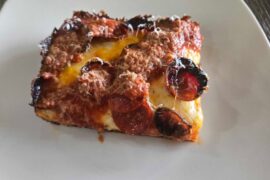 Extra Charred Ezzo Pepperoni Sourdough Detroit Pizza
