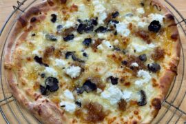 White pizza , ricotta mozzarella , truffle, onion garlic, 3 hour dough recipe