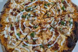Buffalo Chicken with bacon, ranch and blue cheese