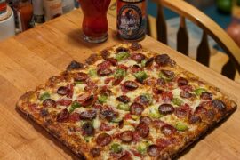 Sicilian with Pepperoni, Onion, and Jalapenos