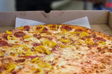 The Pie I made for lunch for the boys. Classic Pep/BP.