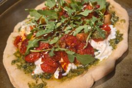 Buratta caprese pizza