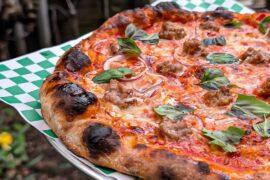 recent sausage and onion bake on my roccbox