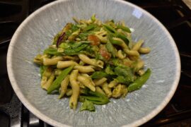Spring Pesto Alla Trapanese with Smoked Mackerel