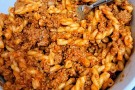 Made some sloppy joe pasta for my brother.