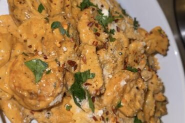 Creamy Cajun chicken & shrimps Bow tie pasta