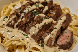pasta steak