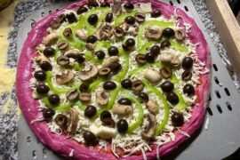 Just as a fun experiment, beet dough pizza