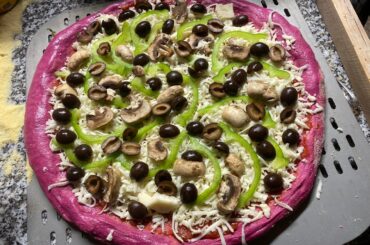 Just as a fun experiment, beet dough pizza