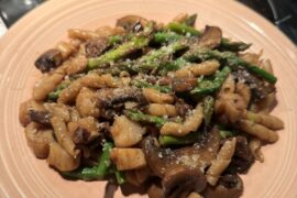 Mushrooms, Asparagus & Patagonia Scallops with Busiate