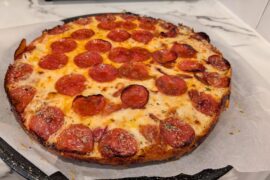 Some pan pizzas and garlic knots