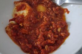 "Purgatorio" eggs (poached eggs with tomato sauce), creamy and delicious!