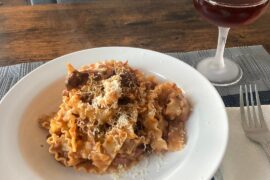 Mafaldine with beef ragù