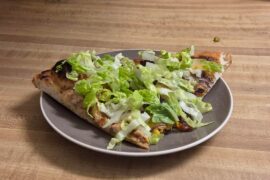 Chicken Caesar & Bacon Cheeseburger Pizzas! Made in my pizza steel