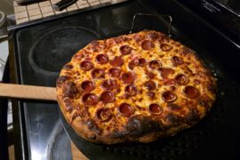 Tried Dave's Pizza Oven 1 day dough recipe and a cheddar/mozzarella blend (shredded myself) and it was amazing!