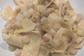 Scallops & pappardelle, carbonara