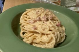 Carbonara. I think I made it too thick.
