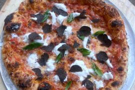 NY Style Pizza w Burrata, Basil and Truffle