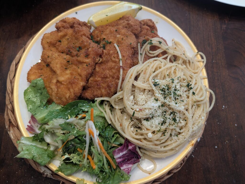 Bolzano Cotoletta with Aglio e Olio