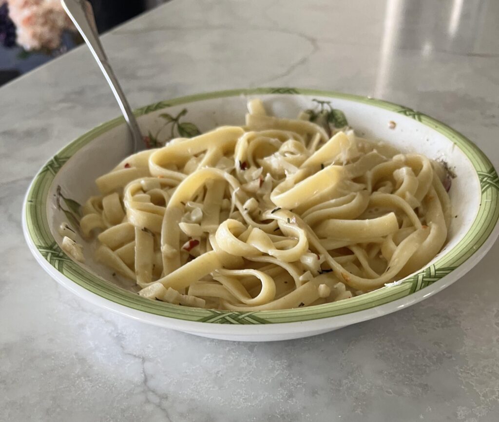 I made fettuccine Alfredo