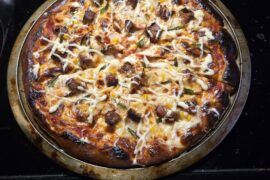Teriyaki chicken pizza extra garlic