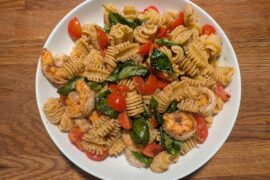 Buttered Shrimp Radiatori with Fresh Tomatoes, Basil & Black Pepper