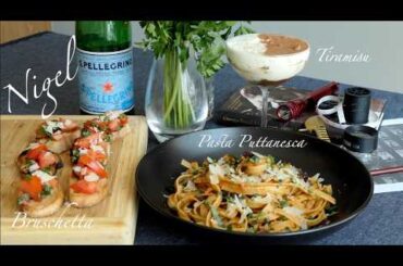 Quick Italian recipes| Tiramisu | Bruschetta | Pasta Puttanesca | Nigel: Devil Wears Prada tribute