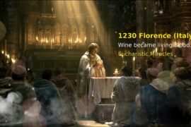 Eucharistic Miracles  1230 — Florence Italy — Wine became living Blood
