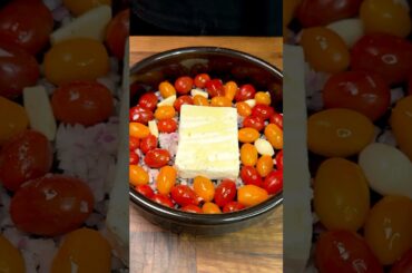 Tomato Feta Pasta! Creamy Easy Recipe #shorts