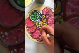 I got bored of plain tablecloths so I’m hand painting an Italian feast on mine 🍅 Halfway there!