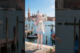 Dreamy Venice Trip with White-Haired Neko Girl Yuno | Italian Water City Anime Aesthetic