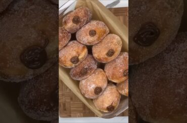 Nutella Bomboloni | Italian Donuts Stuffed with Lava 🍩🌋  #recipe #bomboloni #nutella