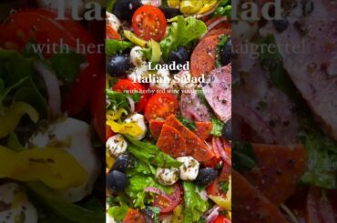 LOADED ITALIAN SALAD with RED WINE VINAIGRETTE!😍