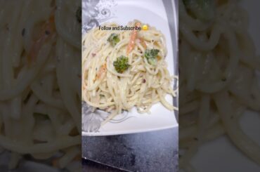 White sauce spaghetti 😍😋 #food #ytshorts #recipe #easyrecipe #cooking