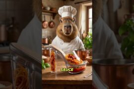 Spaghetti In A Shoe? Capy Cucina Cannot Continue. #capybara #italianfood