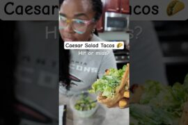 Caesar Salad Tacos 🌮 Hit or Miss? 🤔 #lunch #tryingsomethingnew #vlog #vlogger