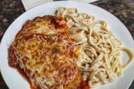 Chicken parmesan and fettuccine alfredo