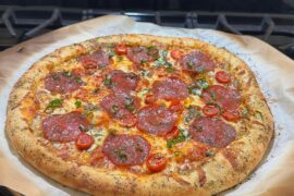 Attempt 1 at stuffed crust pizza