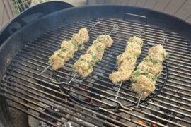 Chicken spiedini w/lemon pasta