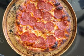 My first homemade pizza crust pizza! (Today is national pizza party day 😉)