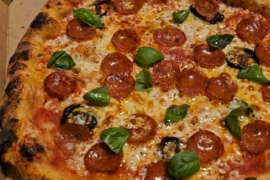 Friday night pizza, candied jalapeños, pepperoni & hot honey.