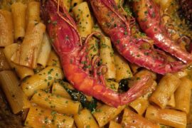 Rigatoni with Red Prawns