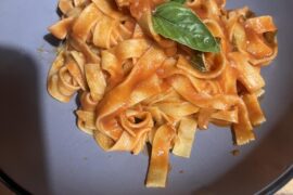 Nothing better than a simple Tagliatelle with tomato sauce and basil