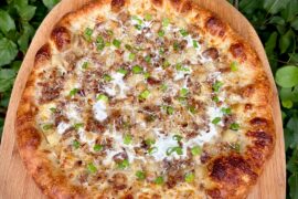 Potato, Onions, and Sausage Pizza for Dinner