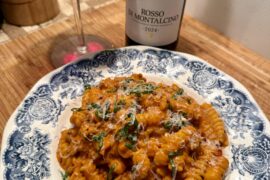 Homemade Fusilli alla Vodka with Italian Sausage