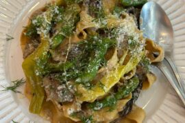 Tagliatelle with Morel Mushroom and Roasted Leek